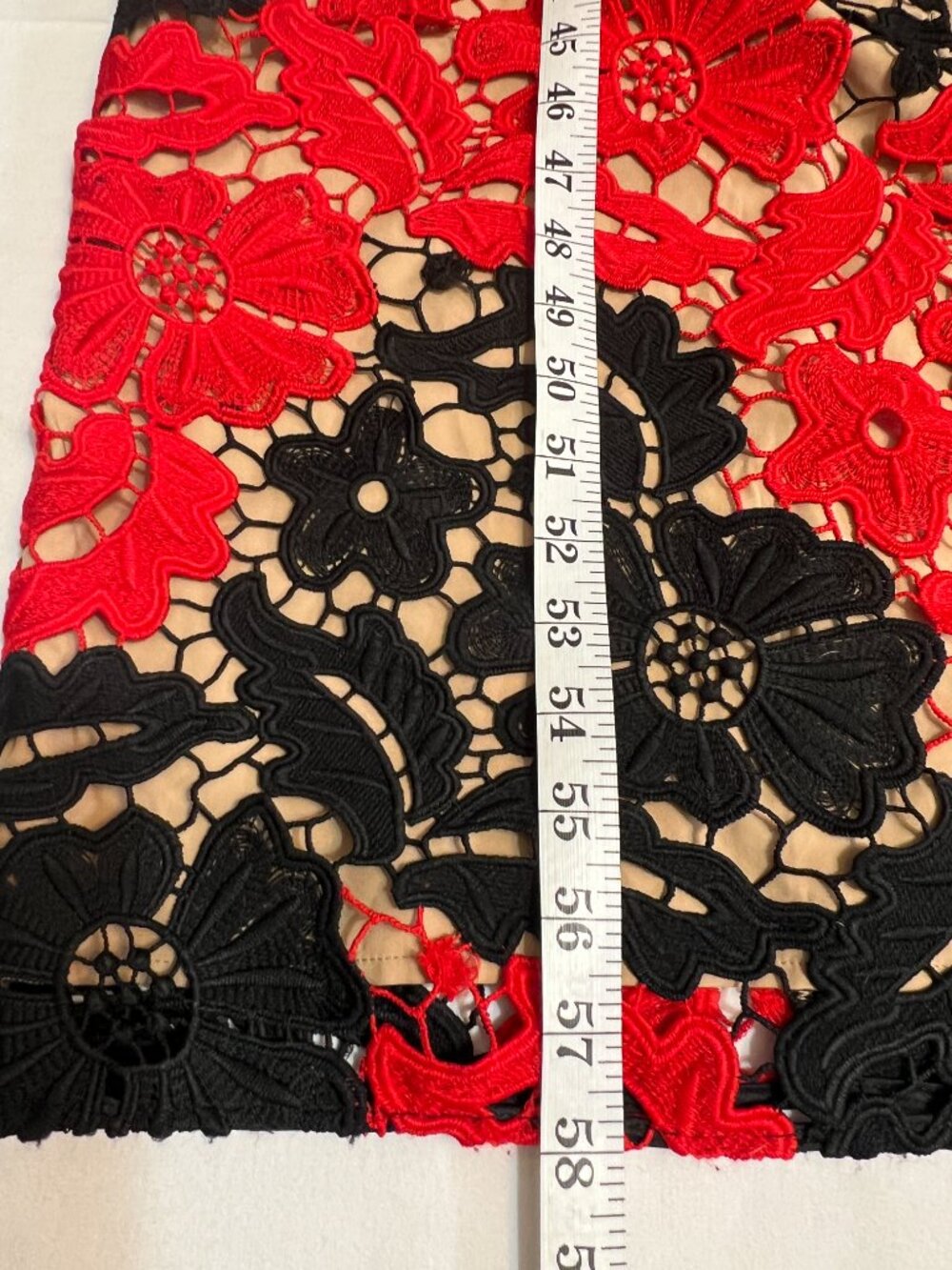 Michael Costello x Revolve Red Black Lace Maxi Dress Slit Slip XS - Picture 9 of 10